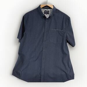 Denim And Flower Ricky Singh Men’s Casual Shirt Navy White Polls Dot‎ XL